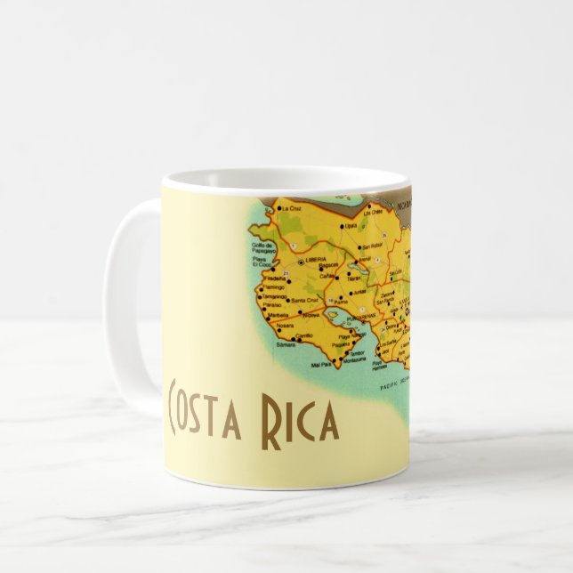 De Café Caneca Mapa da Costa Rica (Frente Esquerda)