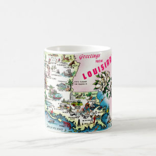 De Café Caneca Mapa da Louisiana