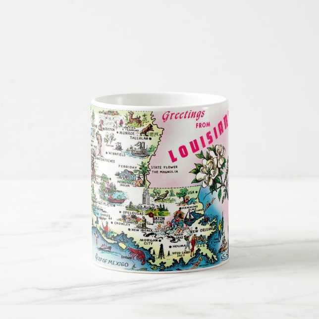 De Café Caneca Mapa da Louisiana (Centro)