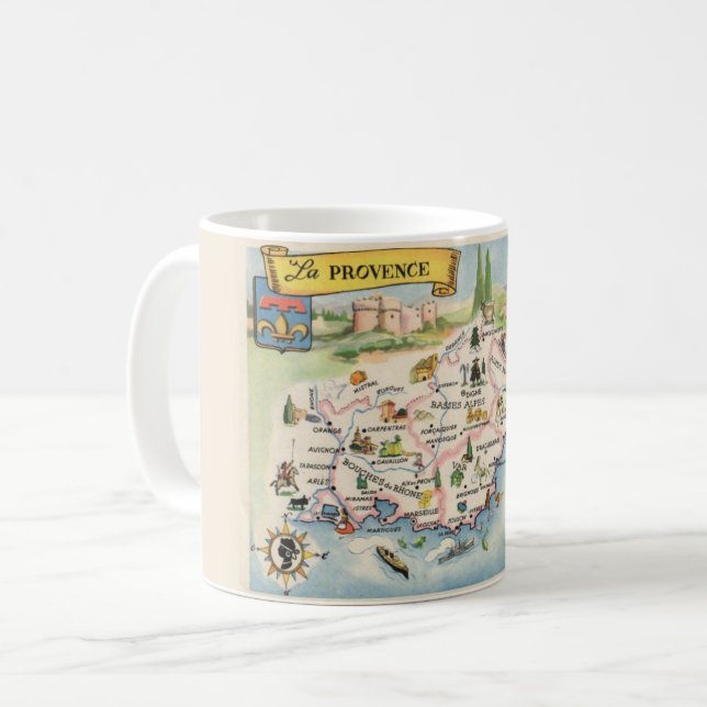 De Café Caneca Mapa da Provença França (Frente Esquerda)