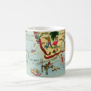 De Café Caneca Mapa das Chaves da Flórida do Sul
