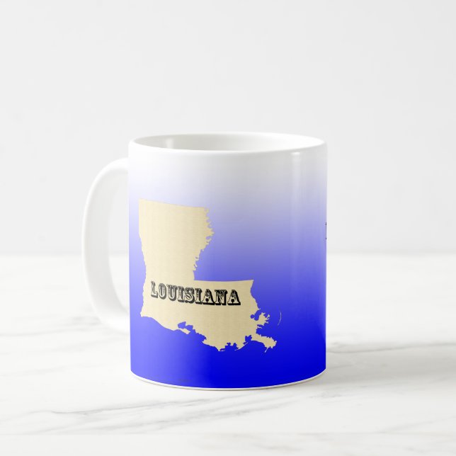 De Café Caneca - Mapa do Estado da Louisiana com Cidade (Frente Esquerda)