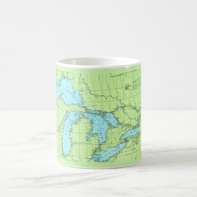 De Café Caneca Mapa dos Grandes Lagos Azul e Verde (Centro)