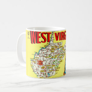 De Café Caneca Mapa Retro da Virgínia Ocidental