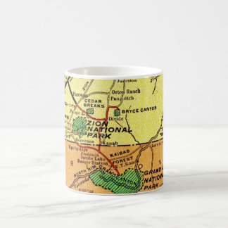 De Café Caneca Mapa Vintage Grand Canyon - Zion