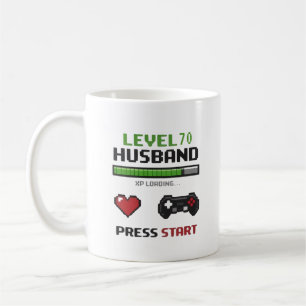 De Café Caneca Marido Gamer Engraçado Pixel Art Design Ret