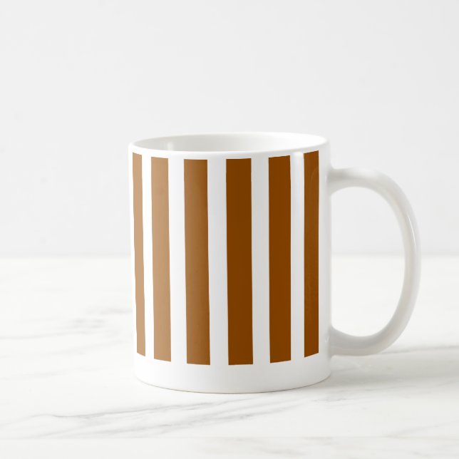De Café caneca marrom brilhante listrada (Direita)
