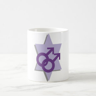 De Café Caneca masculina alegre judaica da estrela roxa