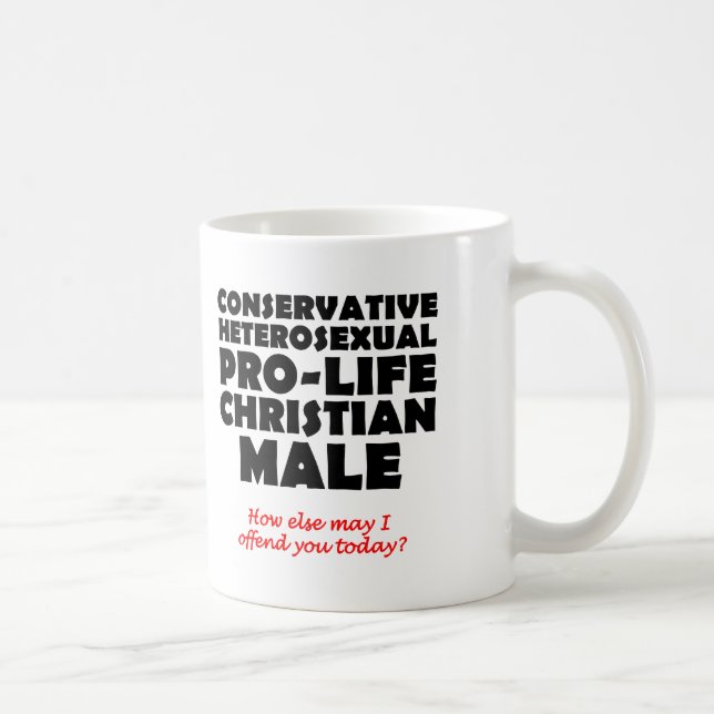 De Café Caneca Masculina Cristã Prolife Humorística (Direita)