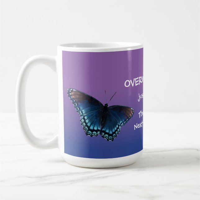 De Café caneca mensagem inspiradora libélula borboleta 25r (Esquerda)