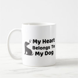 De Café Caneca Meu Coração Pertence ao Meu Cachorro