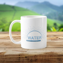 Caneca Minimal Azul Água Boa Dia
