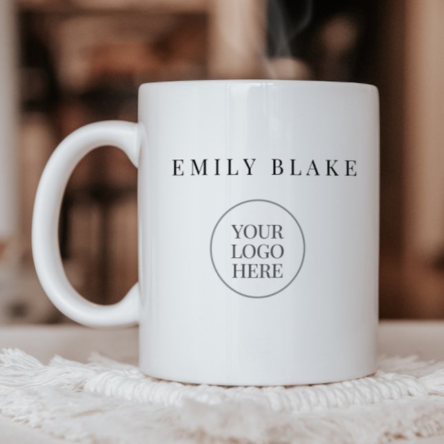 De Café Caneca Minimal Clássica Empresarial Com Logotipo (Criador carregado)