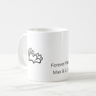De Café Caneca Minimalista Cachorro Gato Pata Coração Nome
