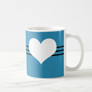 De Café Caneca moderna azul do coração