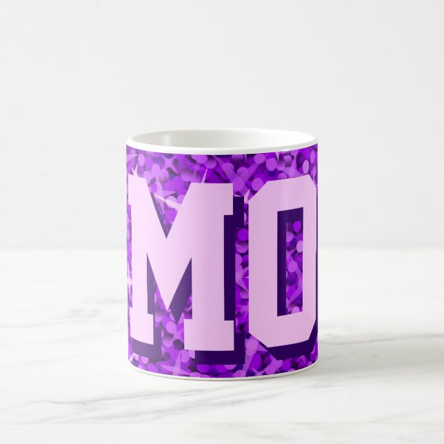 De Café Caneca "MOM" Roxa Glitz (Centro)