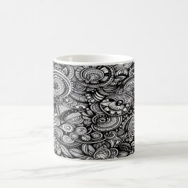 De Café Caneca Monocromática Doodle – Um Mundo Desenhado à