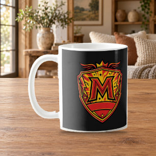 De Café Caneca Monograma Escudo Brasão do Herói Letra M