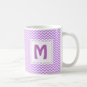 De Café Caneca Monogramada Favorita com Chevron Roxo Lavan