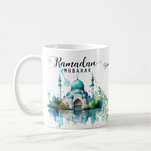 De Café Caneca mosque ramadã mubarak aquarela