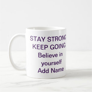 De Café Caneca Motivacional 'Permaneça Forte' – Presente d