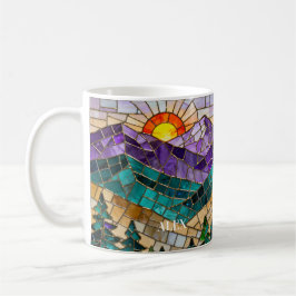 De Café Caneca Nascer do Sol Montanha Vidro Colorido - Nat