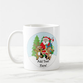 De Café Caneca Natal 11 oz. Papai noel Reindeer Personaliz