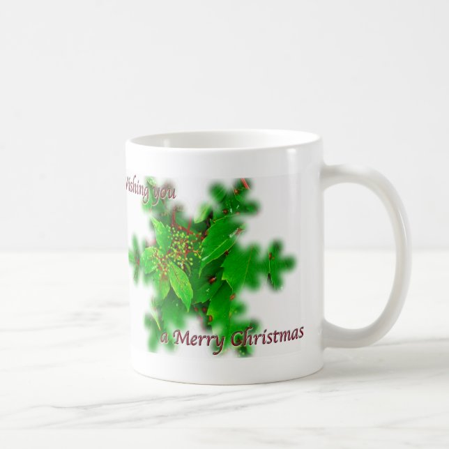 De Café Caneca Natal Alegre Folhagem (Direita)
