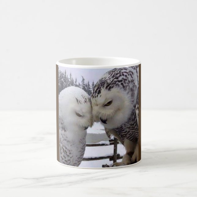 De Café Caneca nevado dos pássaros do amor das corujas (Centro)