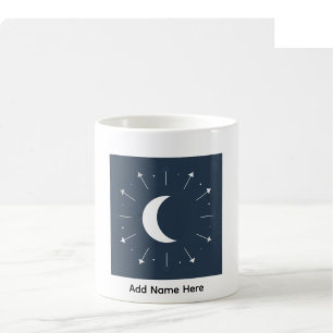 De Café Caneca Nome Personalizado Celestial - Azul Escuro
