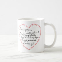 Caneca - o amor é coração paciente da palavra