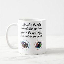 De Café Caneca "O Juiz Gato" — Citação Divertida dos Olhos