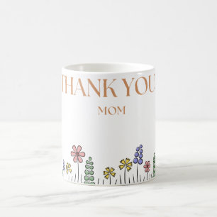 De Café Caneca "Obrigado" – Agradecimento Floral Desenhado