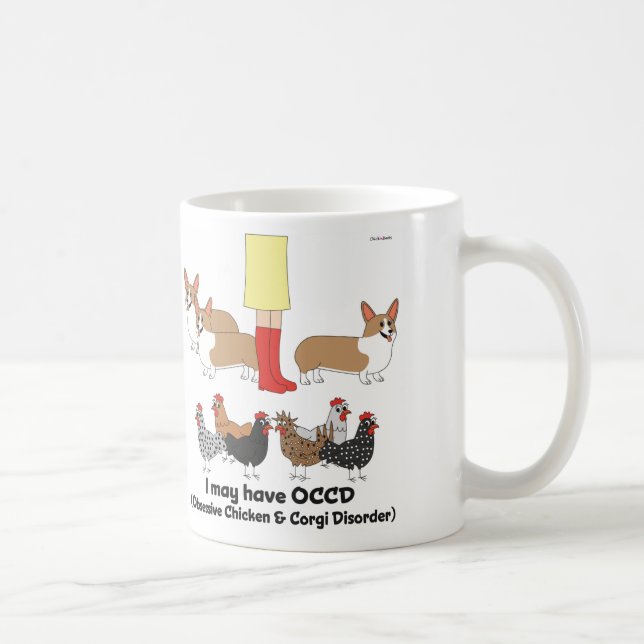 De Café Caneca obsessiva da desordem da galinha & do Corgi (Direita)