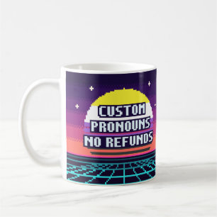 De Café Caneca Orgulho Não Binário com Pronomes Personaliz