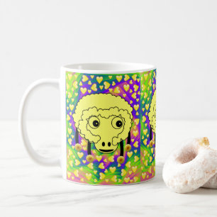 De Café Caneca Ovelhas Corações Amarelos