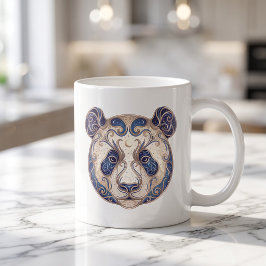 De Café Caneca Panda Celestial Luxo Arte Linear