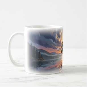 De Café 🌕 Caneca Panorâmica da Árvore ao Luar: Fique Calm