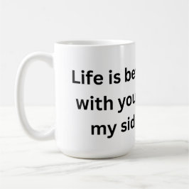 De Café Caneca para Casal Romântico 'A Vida é Melhor Com V