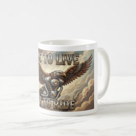 De Café Caneca para Motociclista 'Andar para Viver'. Águia