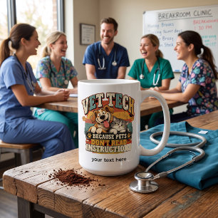 De Café Caneca para Técnico Veterinário Pets Não Lêem