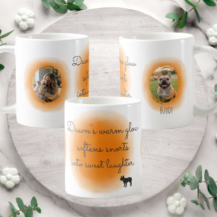 De Café Caneca Pastel Laranja com Fotos Personalizadas Chi