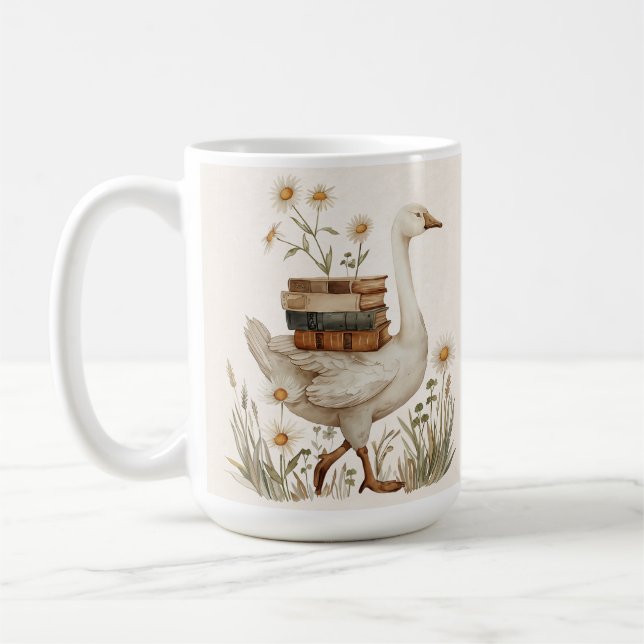 De Café Caneca Pato, Livro e Flor | Presente com Texto Per (Esquerda)