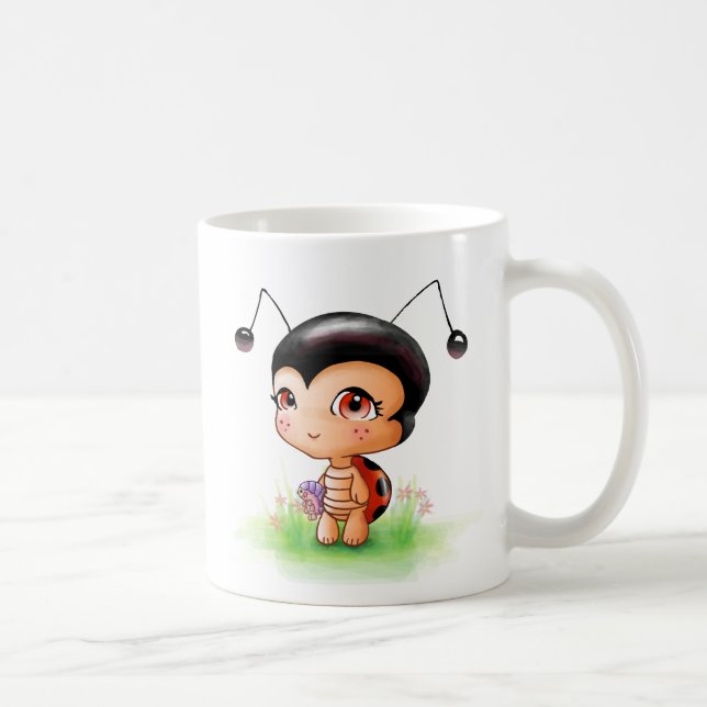 De Café Caneca pequena da menina do joaninha (Direita)