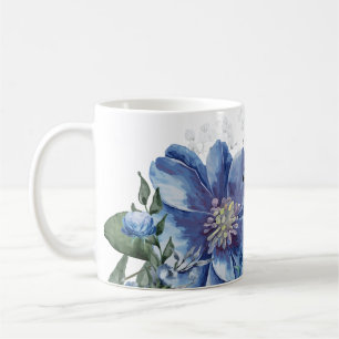 De Café Caneca Perfeitamente Imperfeita Floral Azul Vintag