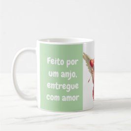 De Café caneca personalizada anjo cupido com coração 