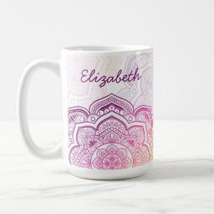 De Café Caneca Personalizada Auri Mandala 15 oz.