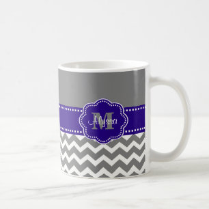 De Café Caneca personalizada Chevron das cinzas e dos