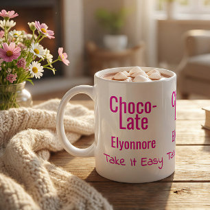 De Café Caneca Personalizada Choco-Late Take It Easy