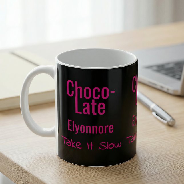De Café Caneca Personalizada Choco-Late Vá com Calma (Criador carregado)